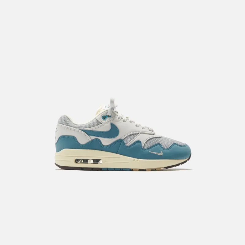 Nike x Patta Air Max 1 - Metallic Silver / Noise Aqua / Pure Platinum sold by Kith