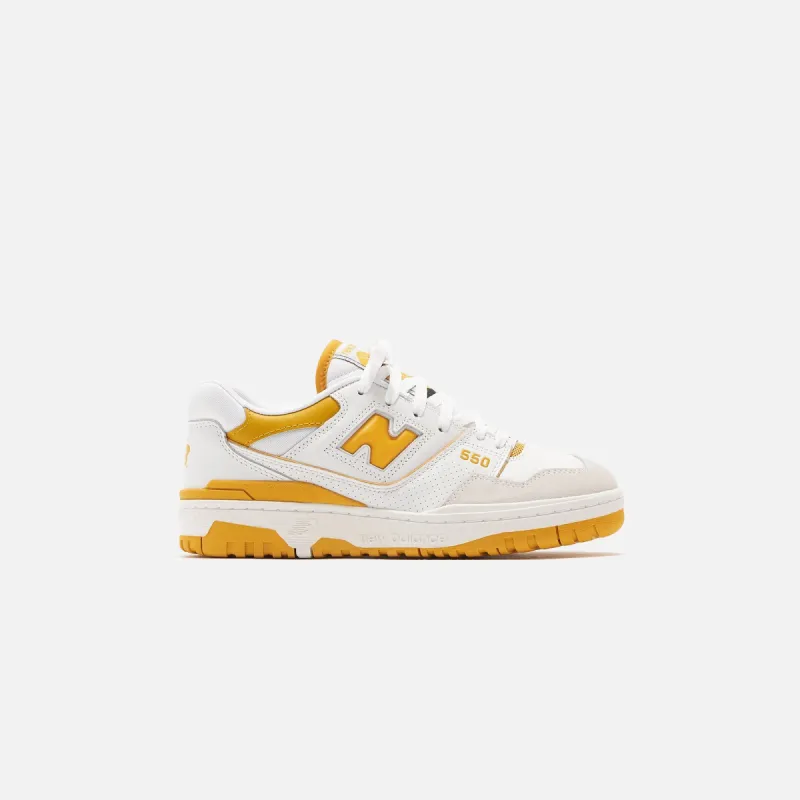 New Balance 550 - Sea Salt / Varsity Gold sold by Kith