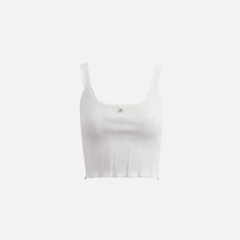 T by Alexander Wang Logo Pointelle Cami Tank - Soft White made by T by Alexander Wang