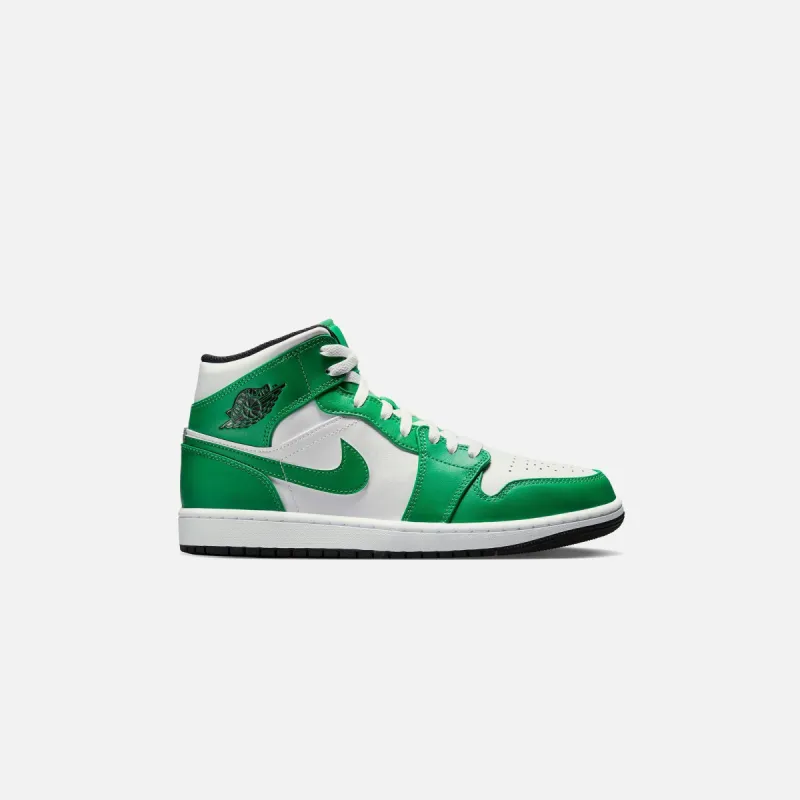 Nike Air Jordan 1 Mid - Lucky Green / Black / White sold by Kith