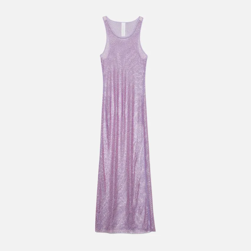 Jonathan Simkhai Fergie Crystal Mesh Cover Up Tank Dress - Orchid sold by Kith