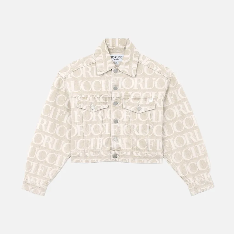 Fiorucci Monogram Cropped Taprered Denim Jacket - Ecru sold by Kith