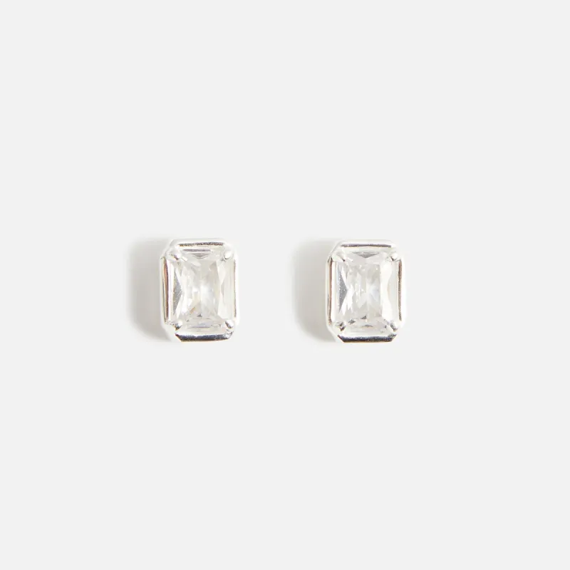 Hatton Labs Emerald Cut Stud Earrings - Silver sold by Kith