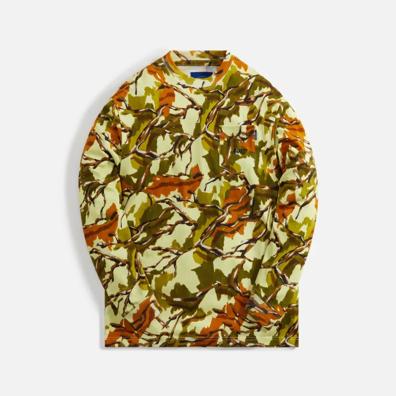 Awake NY Camo Printed Pocket Long Sleeve Tee - Green Camo sold by Kith
