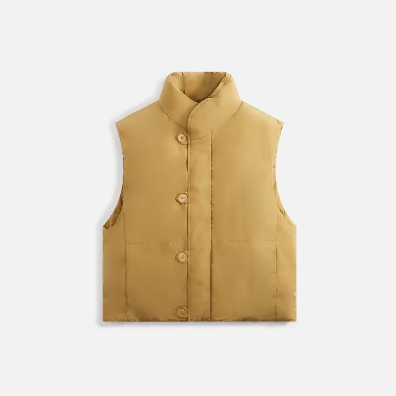 Lemaire Puffer Gilet - Ochre Khaki sold by Kith