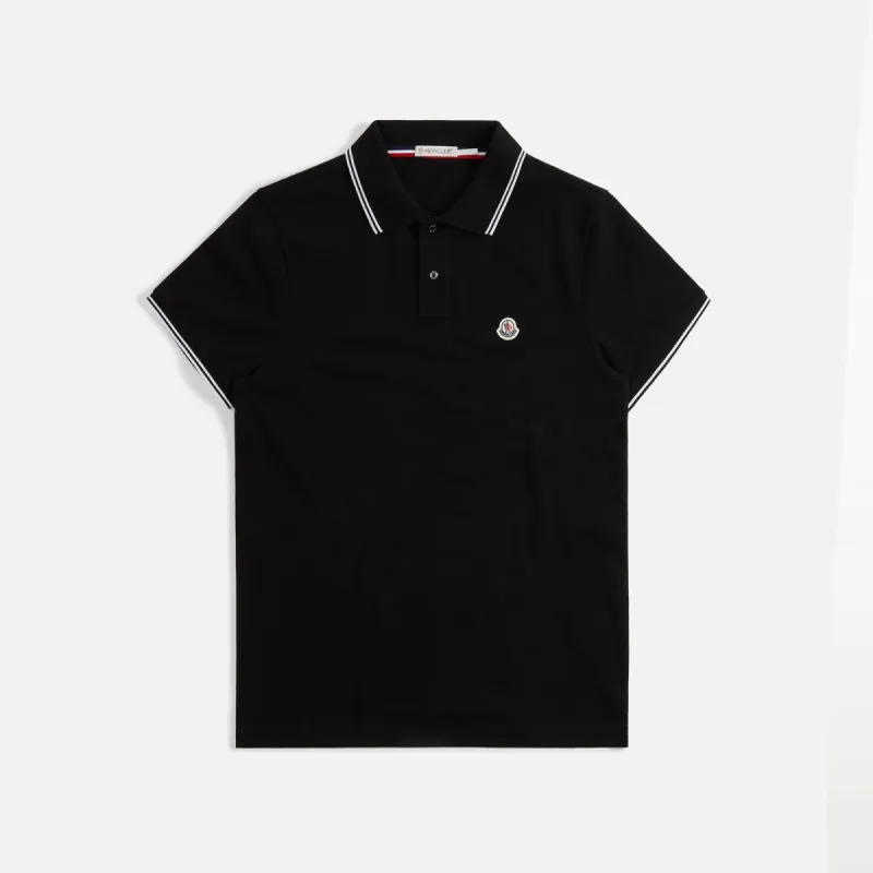 Moncler Short Sleeve Polo Shirt - Black sold by Kith