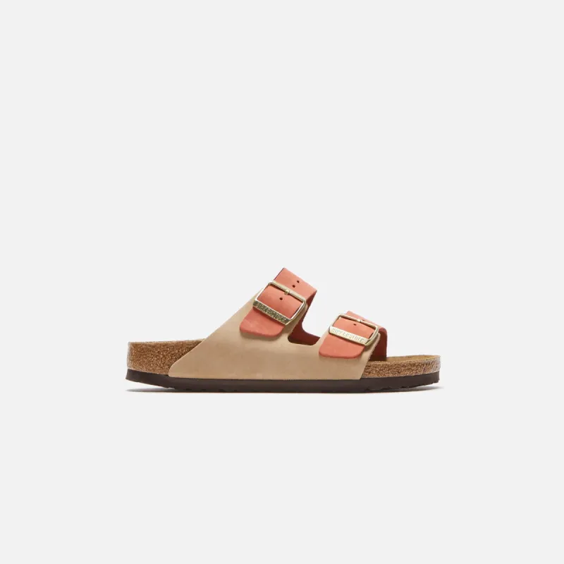 Birkenstock WMNS Arizona Nubuck - Sandcastle / Mars Red sold by Kith