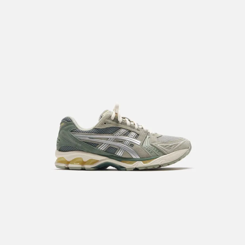 Asics Gel Kayano 14 - Olive Grey / Pure Silver sold by Kith
