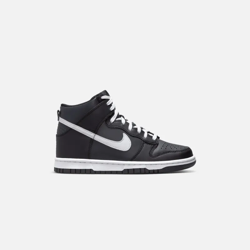 Nike GS Dunk High - Anthracite / White / Black sold by Kith