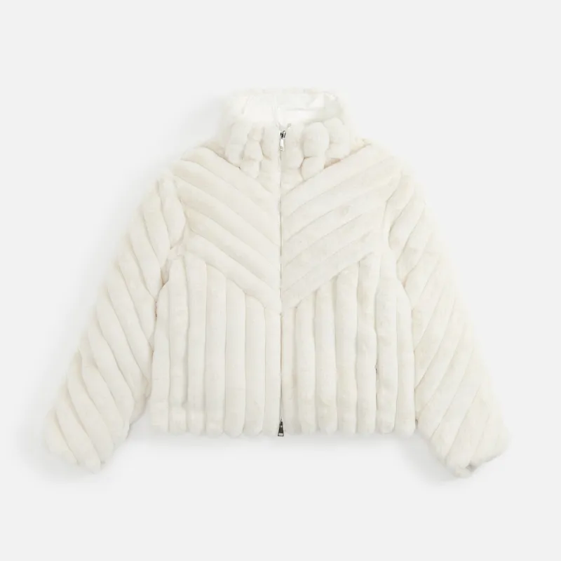 ジャケット Moncler White puffer jacket with braids in cotton blend Moncler White puffer jacket with braids in cotton blend