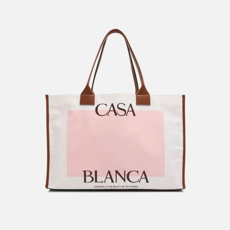 Casablanca Large Casa Tote - Pale Pink / Brown sold by Kith