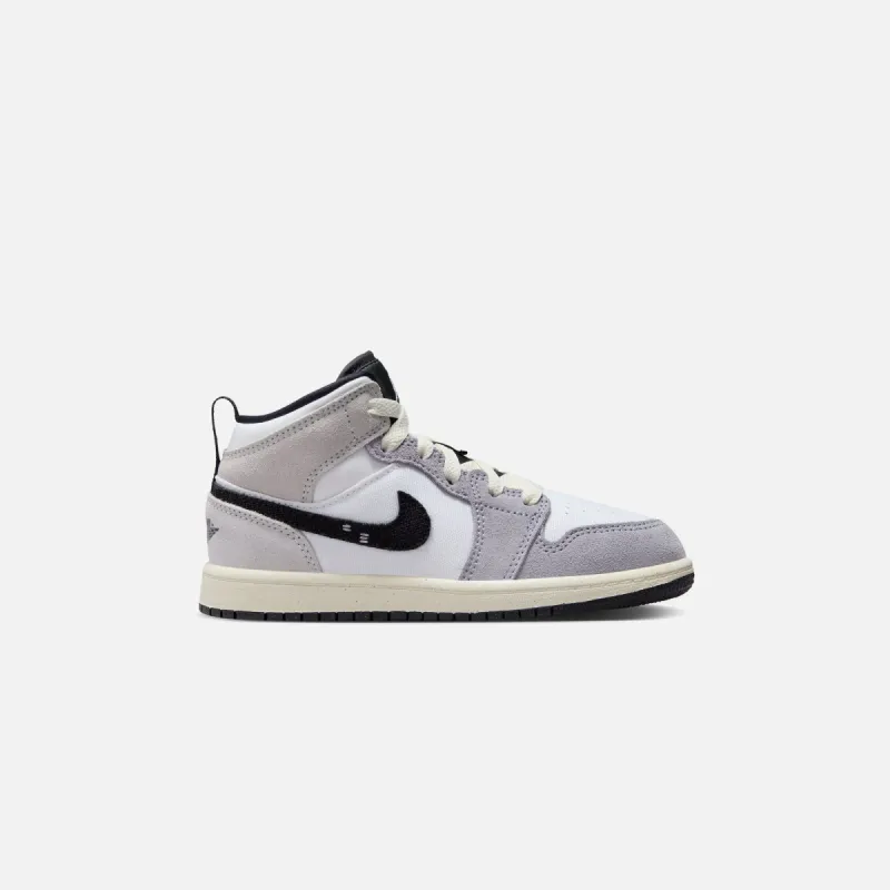 Nike PS Air Jordan 1 Mid Se - Cement Grey / Black / White / Tech Grey sold by Kith