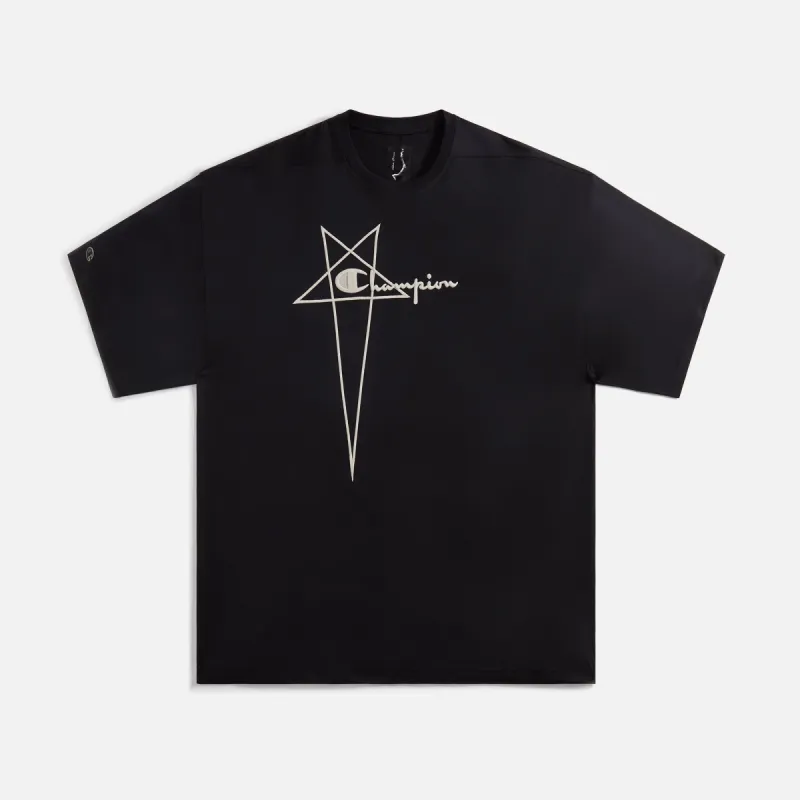 Rick Owens x Champion Tommy Tee - Black made by Rick Owens