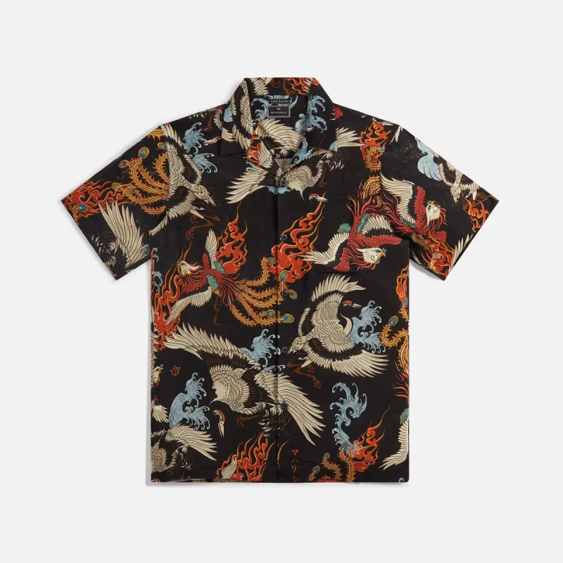 Maharishi Peace Cranes Camp-Collar Shirt - Black sold by Kith