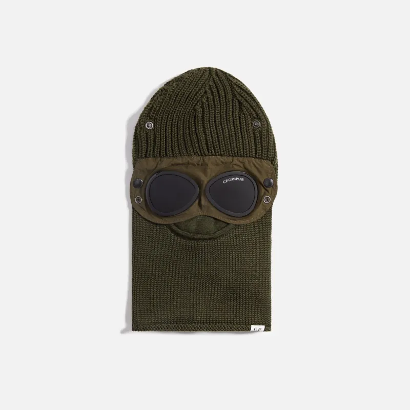 C.P. Company Extrafine Merino Wool Goggle Balaclava - Olive sold by Kith
