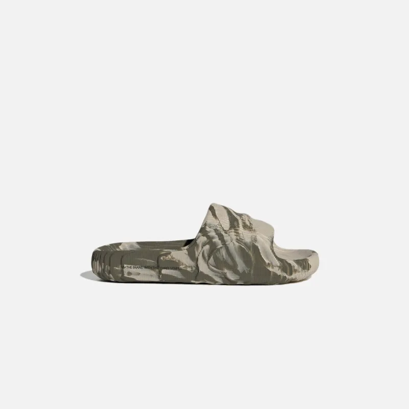 adidas Originals Adilette 22 - Crystal White / Bright Blue sold by Kith