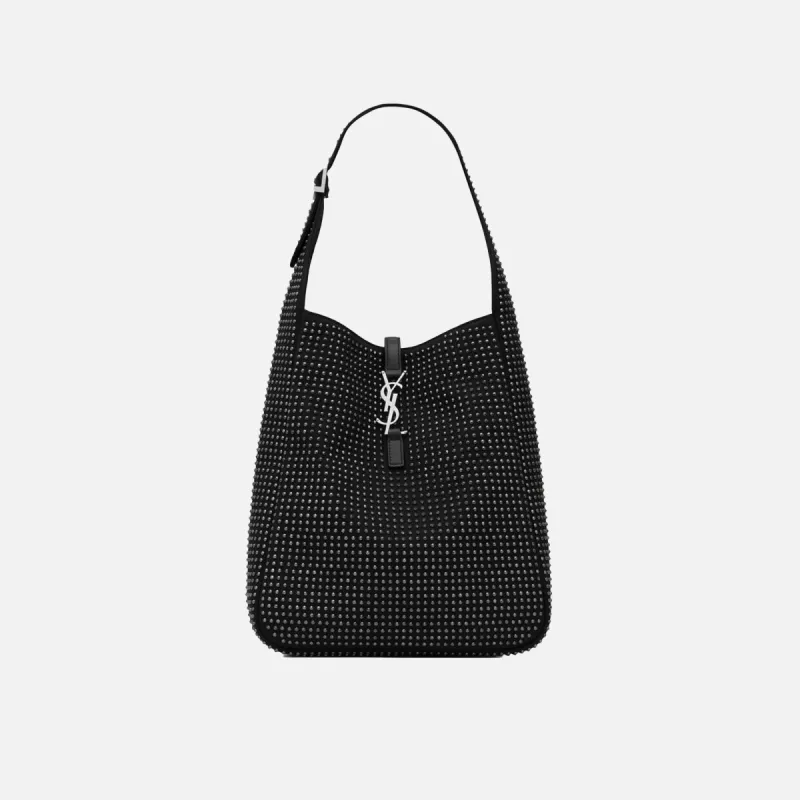 Saint Laurent YSL LE5A7 Studded Hobo Bag - Black sold by Kith