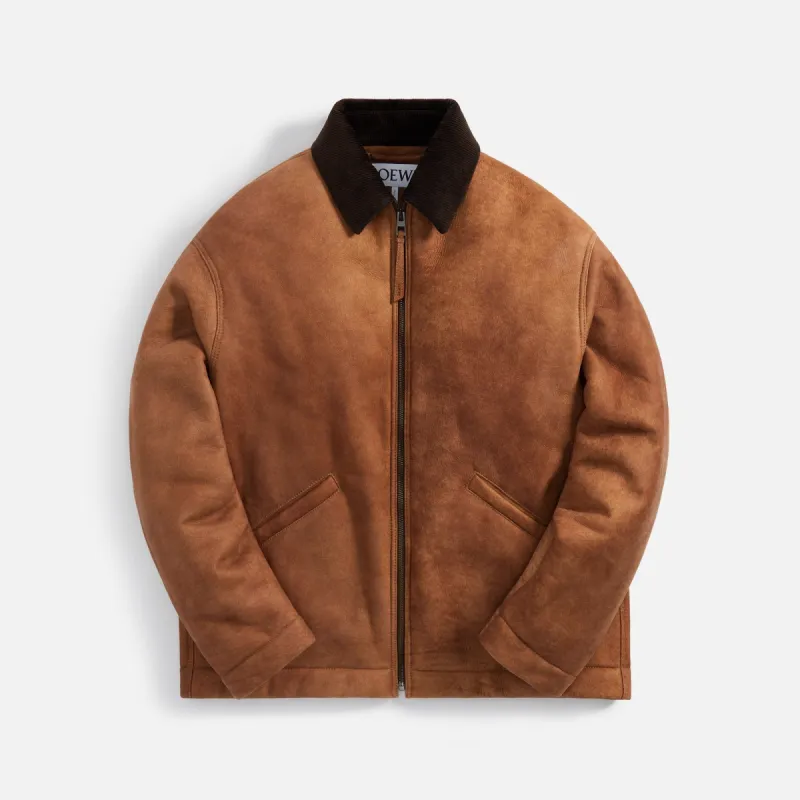 Loewe Shearling Workwear Jacket - White / Camel sold by Kith