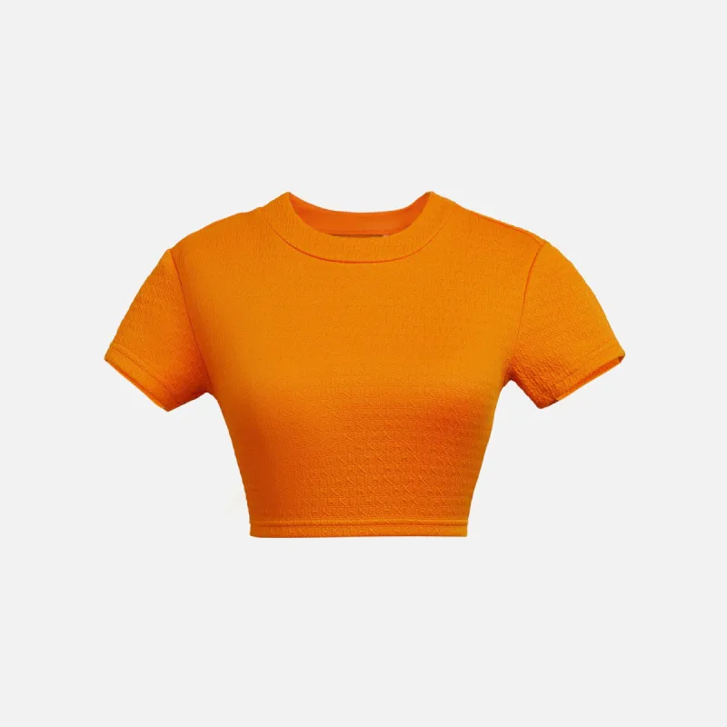 Kith Women Mulberry Textured Logo Tee - Roe sold by Kith