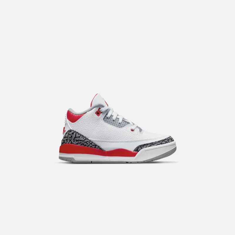 Nike PS Air Jordan 3 Retro - White / Fire Red / Black / Cement Grey sold by Kith