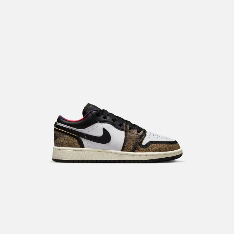 Nike Air Jordan Grade School 1 Low SE - Black / White Onyx / White / Sail sold by Kith