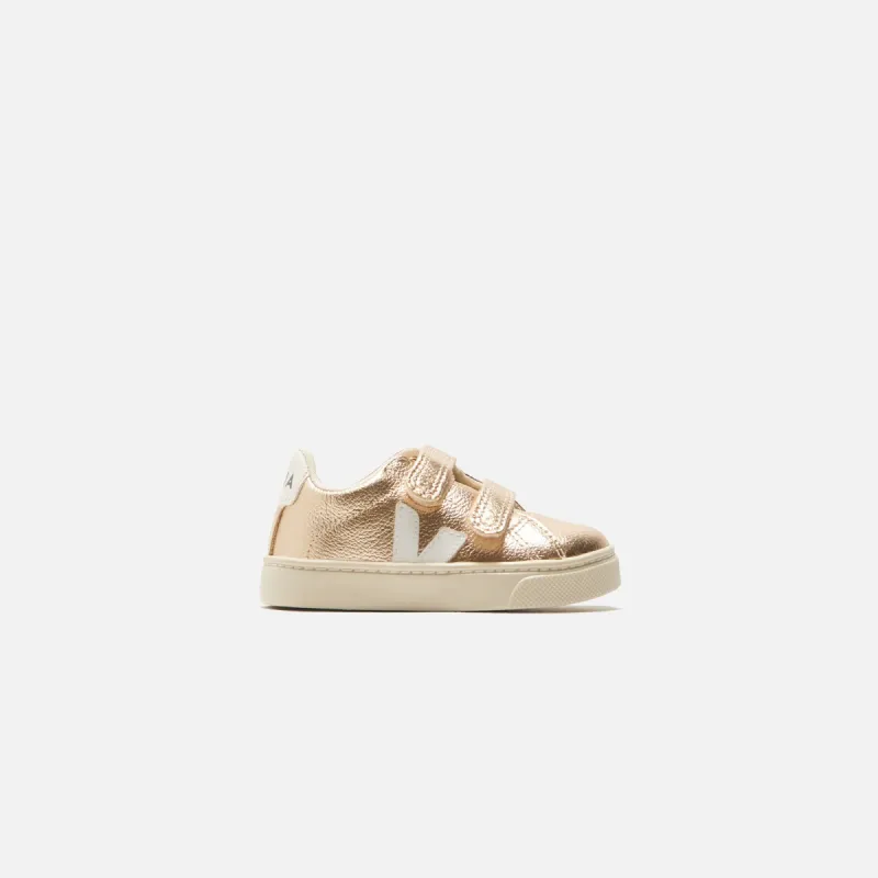 Veja Small Esplar Velcro - Platine / White sold by Kith