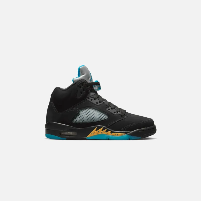Nike Air Jordan 5 Retro - Black / Aquatone / Taxi sold by Kith