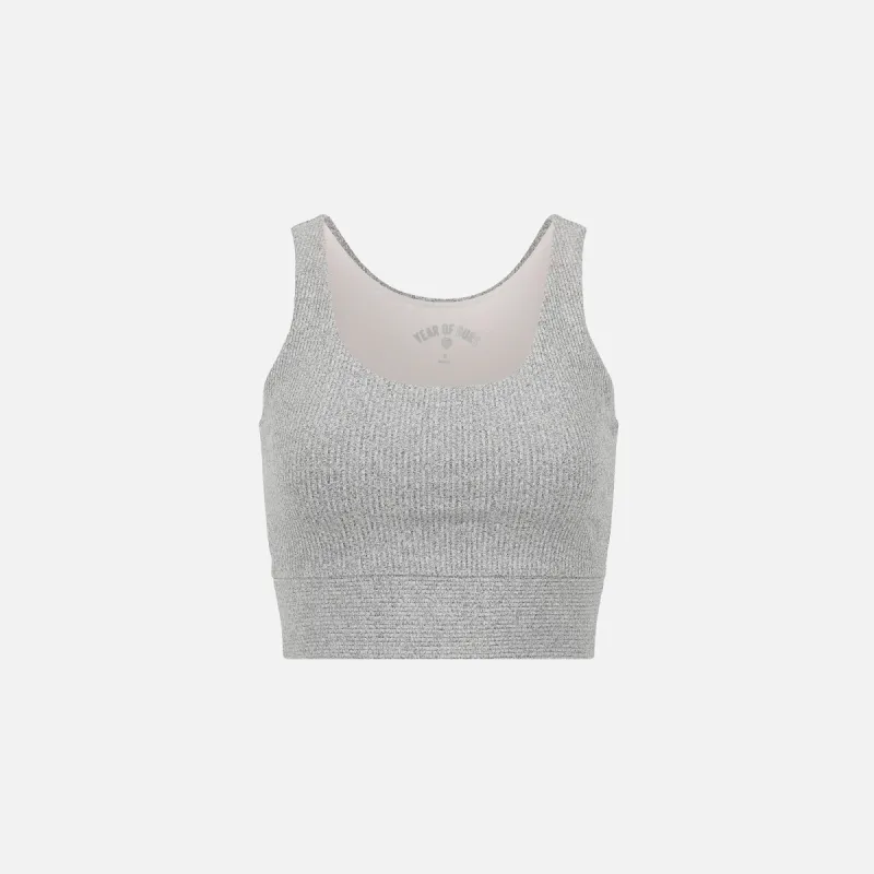 Year of Ours Ribbed Gym Bra - Heather Grey sold by Kith