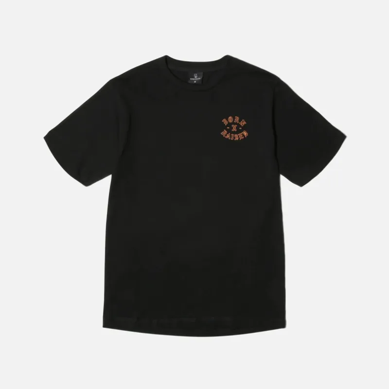 Born x Raised Rocker Crew Neck Tee - Black / Orange made by Kith