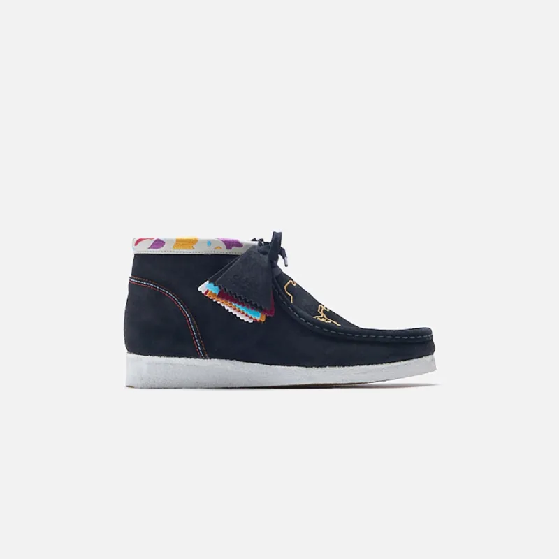 Clarks Wallabee Boot - Black Combi sold by Kith