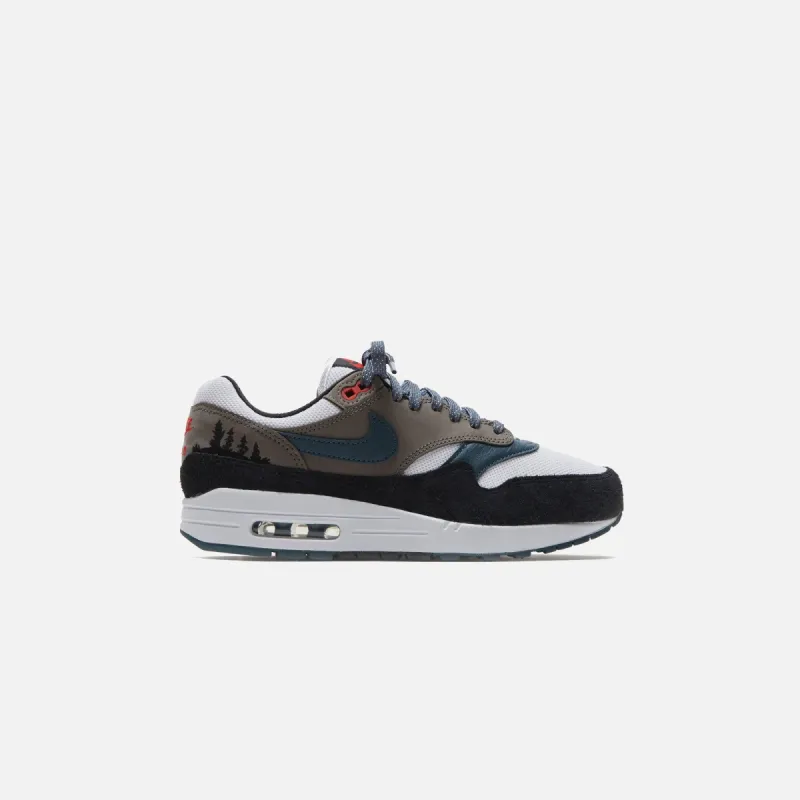 Nike Air Max 1 PRM - White / State Blue / Black / Soft Grey sold by Kith