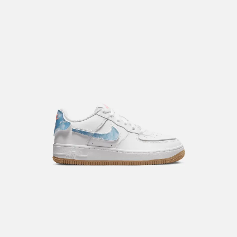 Nike Air Force 1 - White / Bleached Coral / Gum Light Brown / Boarder Blue sold by Kith