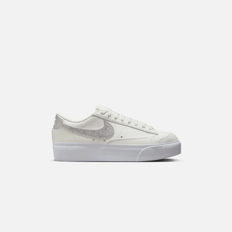 Nike WMNS Blazer Low Platform - Summit White / Metallic Silver sold by Kith