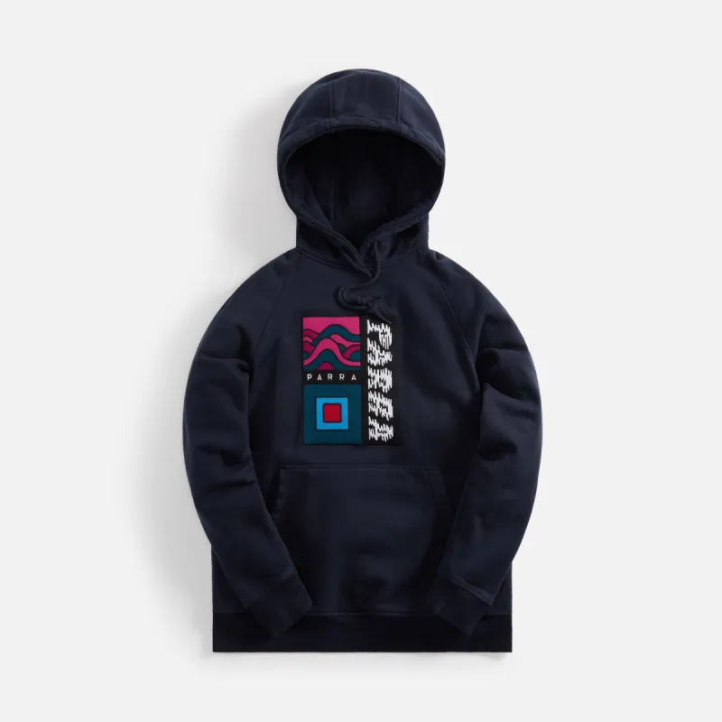 by Parra Wave Block Tremors Hooded Sweatshirt - Navy Blue sold by Kith
