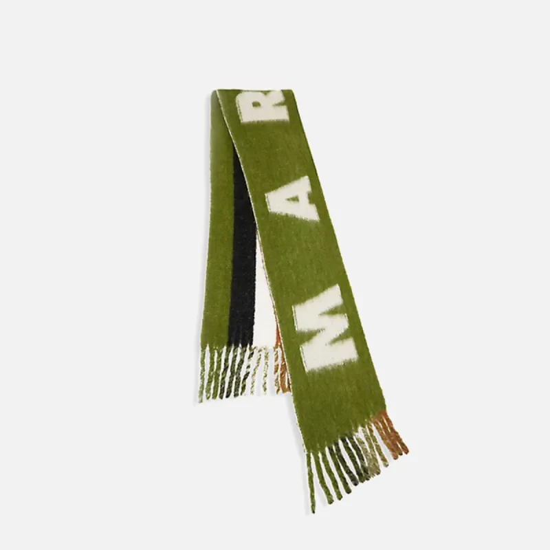 Marni Mohair Logo Scarf - Spring Green sold by Kith