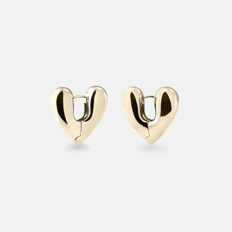 Annika Inez Large Heart Hoops - Gold sold by Kith