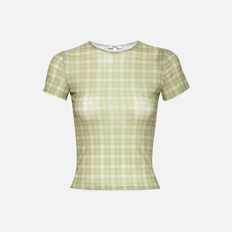 Miaou Mini Tee - Baby Plaid Limon made by Miaou
