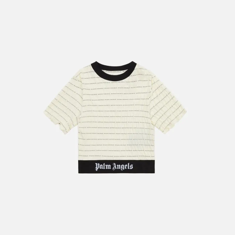 Palm Angels Palm Fabric Cropped Tee - Off White sold by Kith