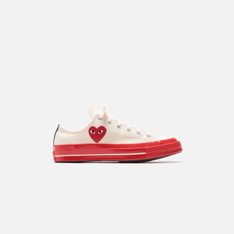 Converse x Comme des Garçons CDG Play Red Sole Low Top - Off White sold by Kith