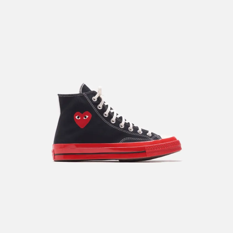 Converse x Comme des Garçons CDG Play Red Sole High Top - Black sold by Kith