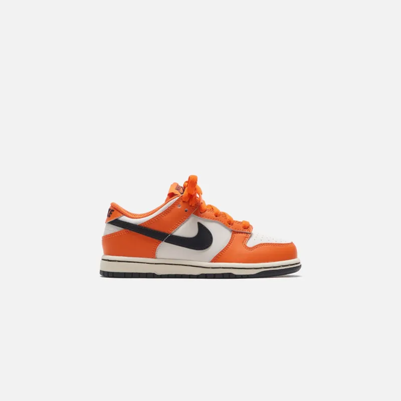 Nike Pre-School Dunk Low - Phantom / Black / Safety Orange sold by Kith