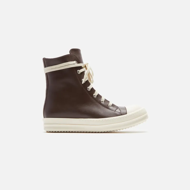 Rick Owens WMNS Scarpe in Pelle Sneakers - Brown / Milk / Milk sold by Kith