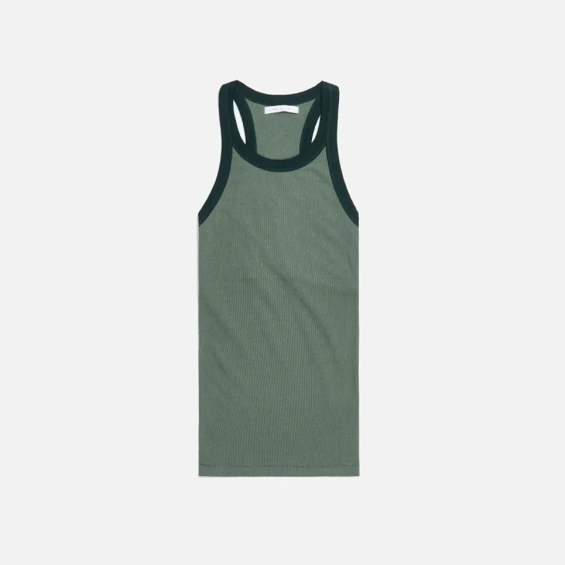 John Elliott Silk Rib Tank - Moss Green made by John Elliott