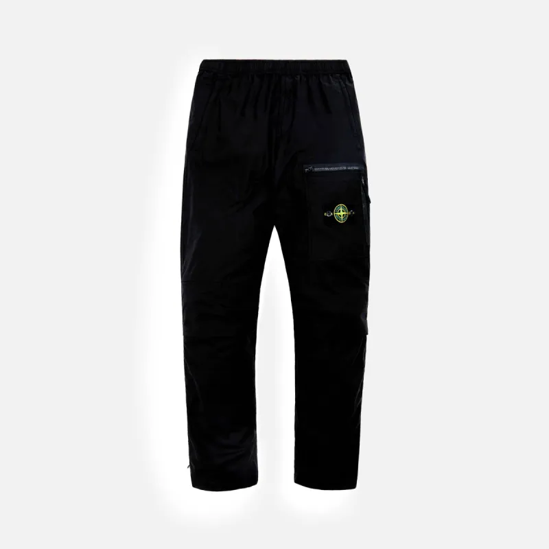 Stone Island Stretch Cotton Tela Paracadute Garment Dyed Cargo Pants - Black sold by Kith