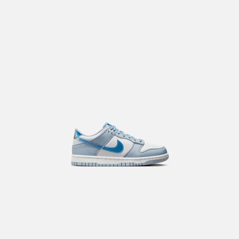 Nike GS Dunk Low - Blue Whisper / White / Hyper Royal sold by Kith