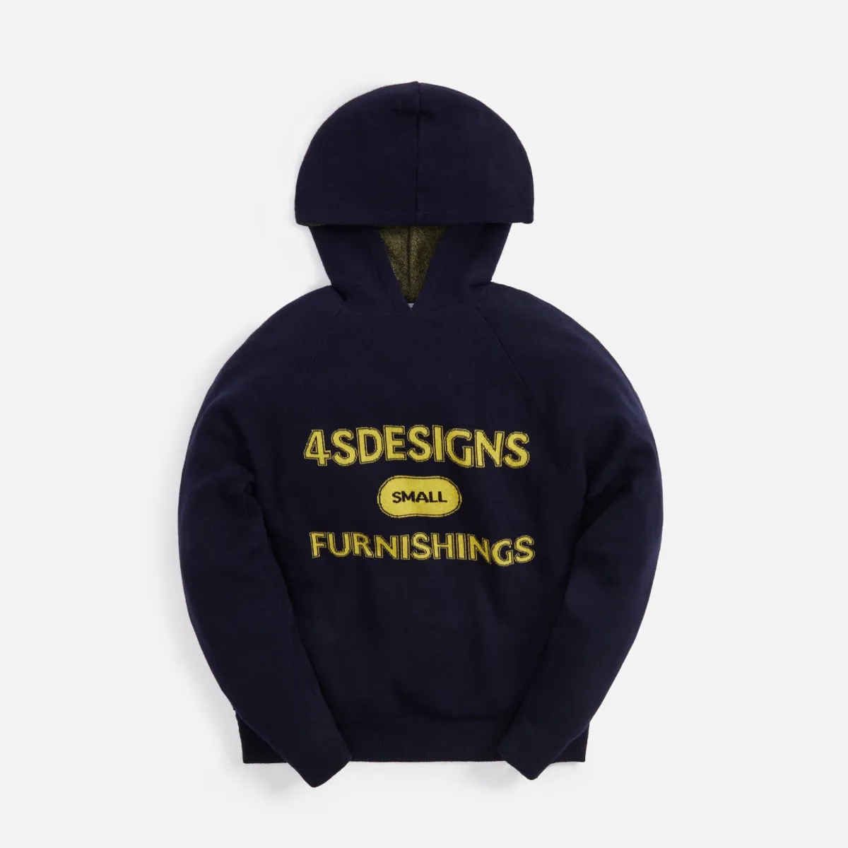 4S Designs Knit Hoodie Sweater w/ Athletic Jacquard - Blue | Parallel