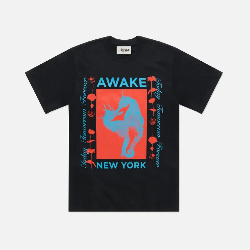 Awake Seahorse Tee - Black sold by Kith