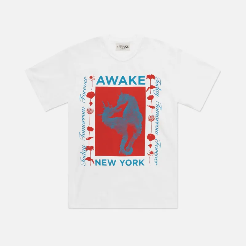 Awake Seahorse Tee - White sold by Kith