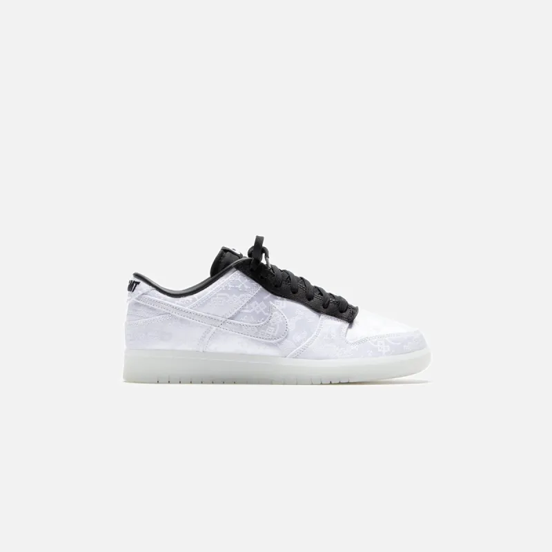 Nike x CLOT x Fragment Dunk Low SP - White / Black sold by Kith