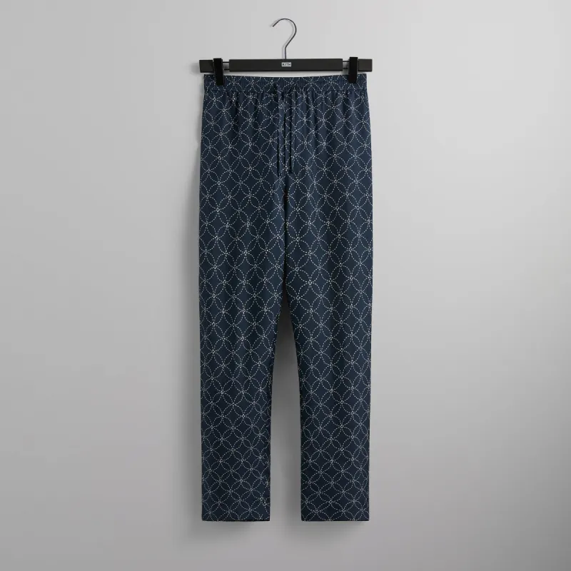 Kith Silk Geometric Stitch Barrow Pant - Nocturnal sold by Kith